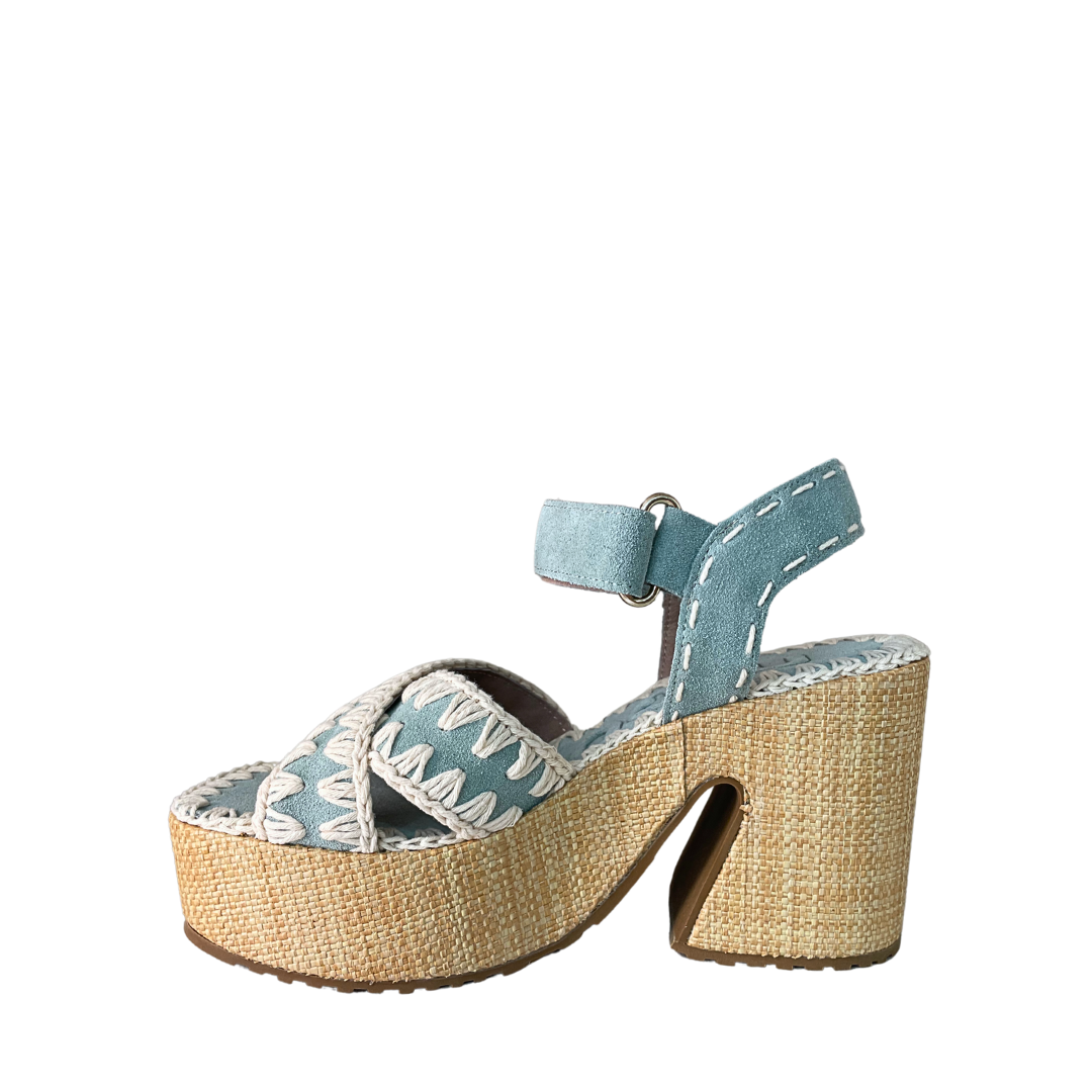 MOU - RAFFIA CRISS CROSS PLATFORM