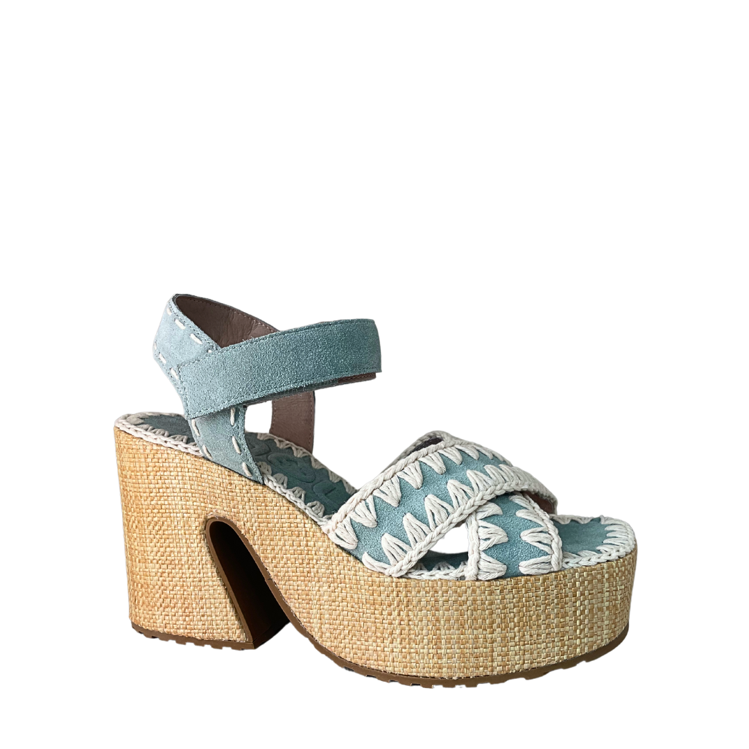 MOU - RAFFIA CRISS CROSS PLATFORM
