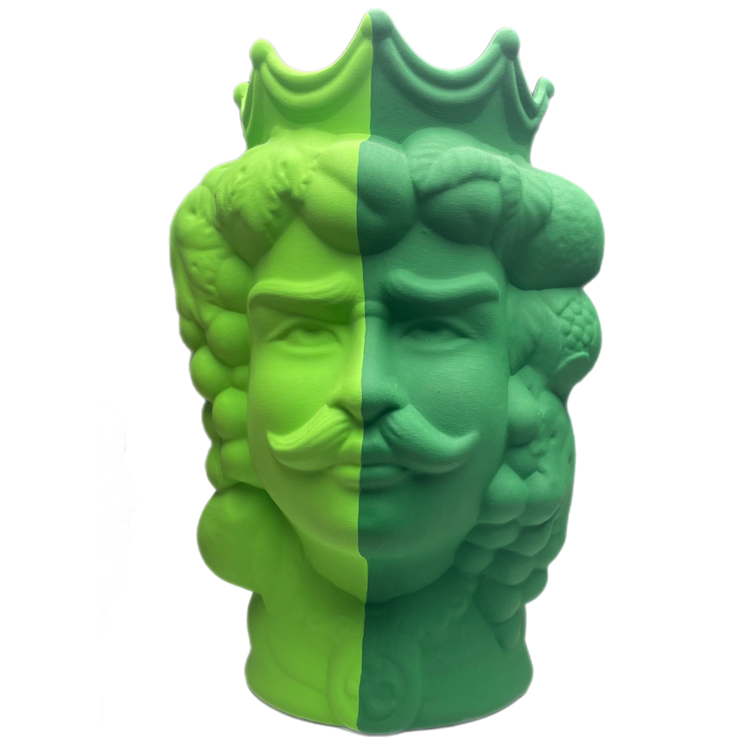 Tête de maure 32 cm, Homme bicolore vert