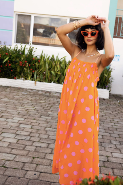 Pitusa POLKA DOT MIDI DRESS