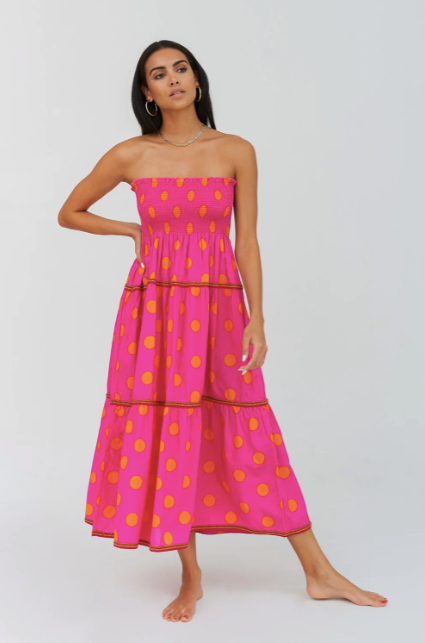 Pitusa POLKA DOT STRAPLESS DRESS