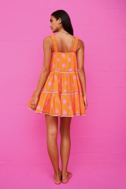 Pitusa POLKA DOT TIERED MINI DRESS