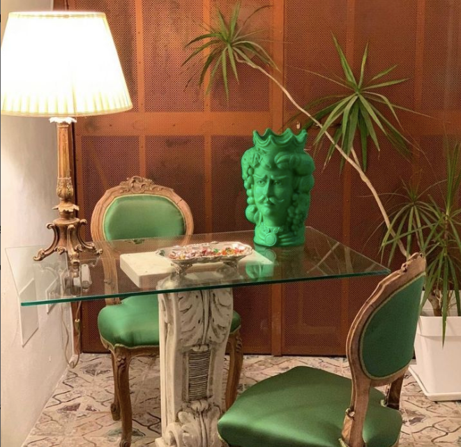 Tête de maure 32 cm, Homme bicolore vert