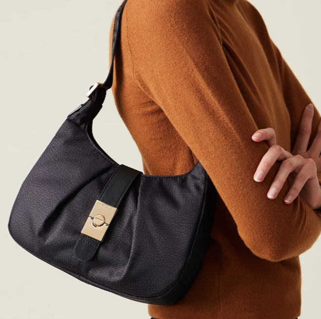 BORBONESE - HOBO CORTINA SMALL NOIRE