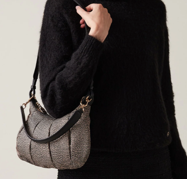 BORBONESE - CROISSANT HOBO SMALL OP NATURAL