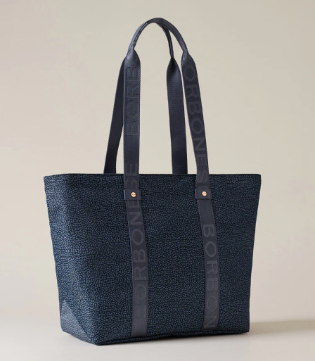 BORBONESE - ECO LINE SHOPPER MEDIUM BLEU