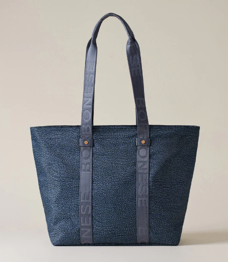BORBONESE - ECO LINE SHOPPER MEDIUM BLEU