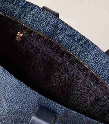 BORBONESE - ECO LINE SHOPPER MEDIUM BLEU