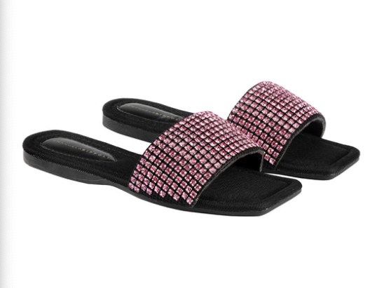 SANDALES ROSE À STRASS