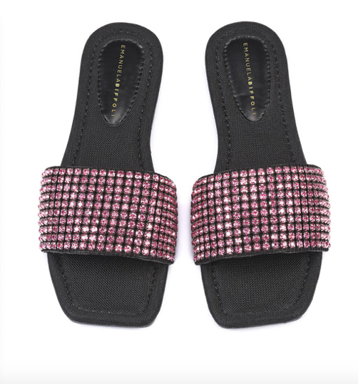 SANDALES ROSE À STRASS