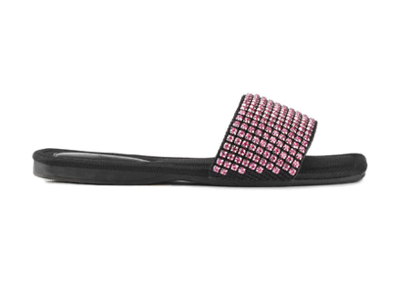SANDALES ROSE À STRASS