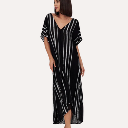 METALLIC STRIPED KAFTAN- Pitusa