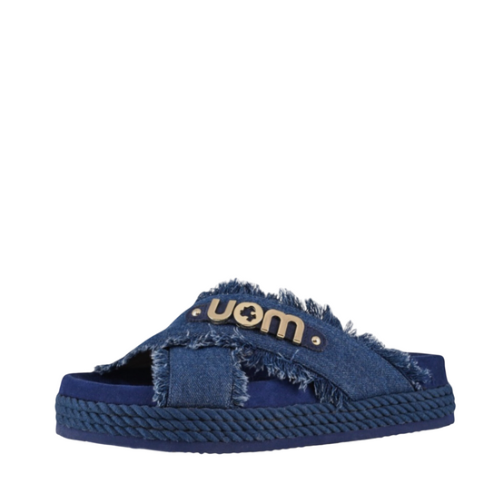 MOU Criscross sandal denim