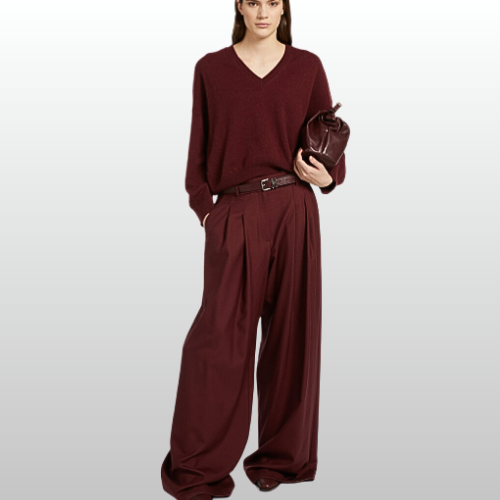 PANTALON PALAZZO BORDEAUX