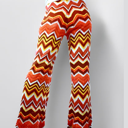 pantalone stile missoni arancione zig zag