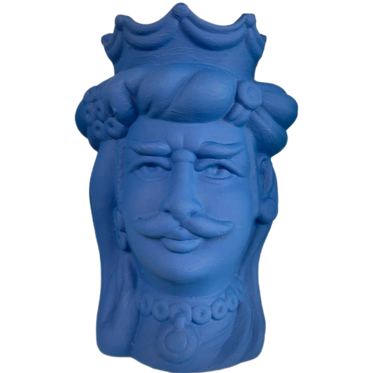 Tête de maure 18cm Homme bleu, turban