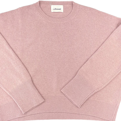 Pull ras du cou laine et cachemire mélangé Rose