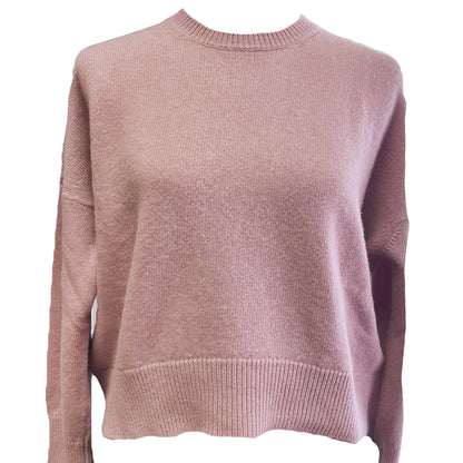 Pull ras du cou laine et cachemire mélangé Rose