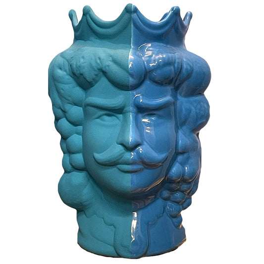 Tête de maure 32 cm, Homme bicolore Bleu