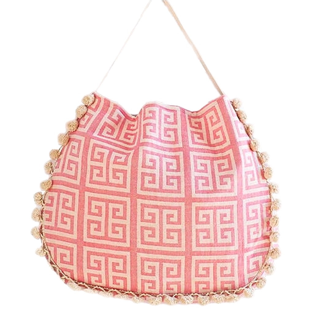 SAC DE PLAGE MEANDROS ROSE PONPON