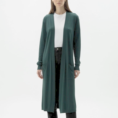 Maxi Gilet en viscose mélangée verte