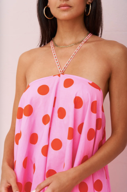 Pitusa POLKA DOT CROSSOVER HALTER MIN