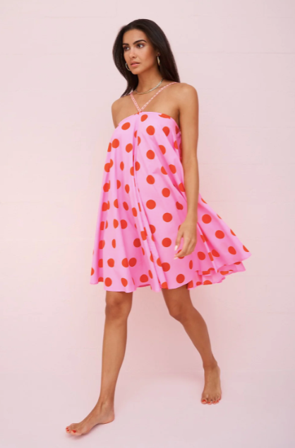 Pitusa POLKA DOT CROSSOVER HALTER MIN