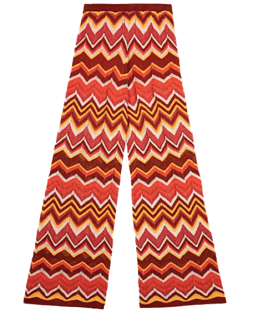 pantalone stile missoni arancione zig zag