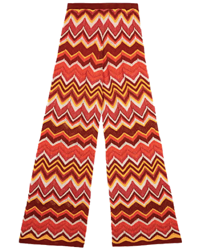 pantalone stile missoni arancione zig zag