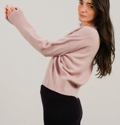 Pull ras du cou laine et cachemire mélangé Rose