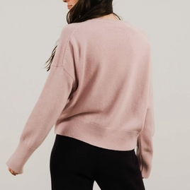 Pull ras du cou laine et cachemire mélangé Rose