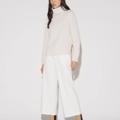 Pantalon en point de milano Padova Blanc